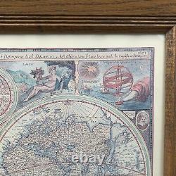 A NEW & ACCURATE MAP OF THE WORLD 1651 Framed Reproduction 23x19 Vintage