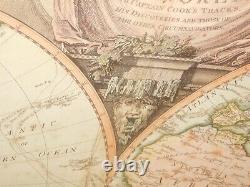 A New Map Of The World With Captain Cook's Tracks Laurie / Whittle Prof. Framed