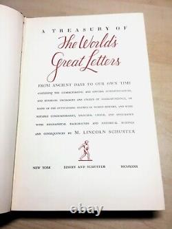 A Treasury of the World's Great Letters 1st 1940 Hand inscribed by M L SCHUSTER