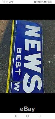 ANTIQUE Very Rare NEWS OF THE WORLD ENAMEL SIGN COLLECTOR