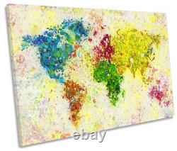 Abstract Map of the World Framed SINGLE CANVAS PRINT Wall Art