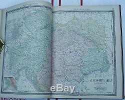 Antiquarian RAND MCNALLY NEW STANDARD ATLAS OF THE WORLD 1890 Color Maps Hard C