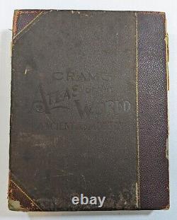 Antique 1901 Cram's Atlas of the World Ancient and Modern New Census Edition HTF