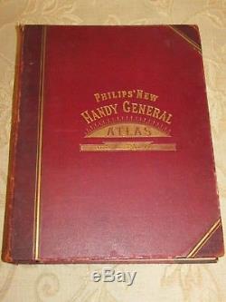 Antique Book Of Philips' New Handy General Atlas Of The World -1897