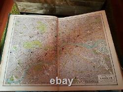 Antique Harmsworth New Atlas Of The World Map Book atlast of the great war ww1 +