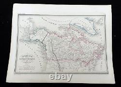 Antique Map of the Russian Alaska East New Britain Canada Greenland America 1846