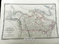 Antique Map of the Russian Alaska East New Britain Canada Greenland America 1846
