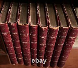 Antique Set Leather Bound Books 8 Volumes History Of The World 1885 Illustrated