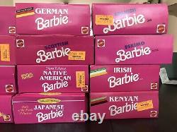 BARBIE Around the World Lot of 15 VTG 90's all NIB New Various Conditions Sealed