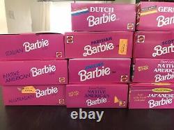 BARBIE Around the World Lot of 15 VTG 90's all NIB New Various Conditions Sealed