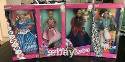 BARBIE Around the World Lot of 15 VTG 90's all NIB New Various Conditions Sealed