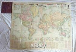 Bacon's New Chart of The World Mercators Projection Large Folded World Map 1905