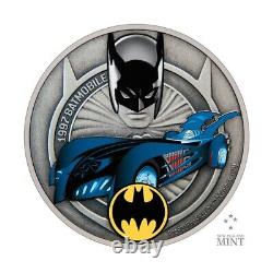 Batmobile 2021 Niue $2.00 Silver Proof. 999 1oz DC Comics 1997 Batmobile Coin