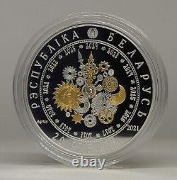 Belarus 20 Rubles 2021 Year of the Tiger 1 oz Silver+Gold Coin