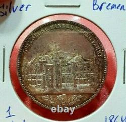 Bremen 1864 1 Thaler Silver Germany Taler Opening of the New Business Exchange