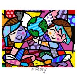 Britto New Children Of The World Hand Signed Canvas Authenticated