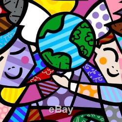 Britto New Children Of The World Hand Signed Canvas Authenticated