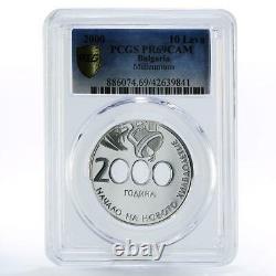 Bulgaria 10 leva The Beginning of the New Millennium PR69 PCGS silver coin 2000