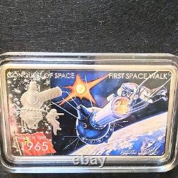 CONQUEST OF SPACE-THE FIRST SPACE WALK NIUE 2011 1oz 999 PROOF SILVER COIN