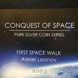 CONQUEST OF SPACE-THE FIRST SPACE WALK NIUE 2011 1oz 999 PROOF SILVER COIN