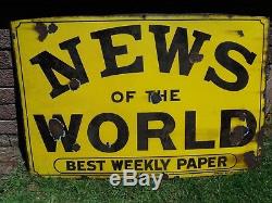 Ceramic News of the World Advertising Sign 3 ft x 2 ft