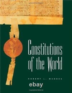Constitutions of the World by Maddex New 9780415164368 Fast Free Shipping