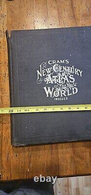 Cram's New Century Atlas of the World Indexed George F. Cram 1901 Cloth Bound