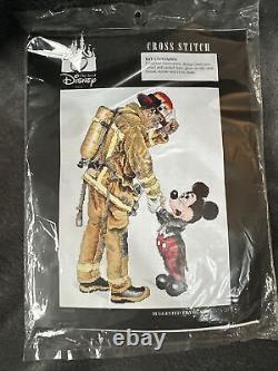 Disney World The Art of Disney Fireman & Mickey Mouse Cross Stitch Kit New