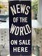 Enamel Advertising Sign, News Of The World On Sale Here