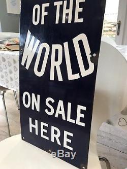 Enamel advertising sign, news of the world on sale here