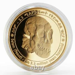 Ethiopia 2000 birr New Millennium series The Skull of Selam proof gold coin 2000