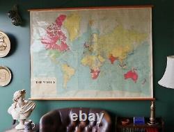Extra Large Philip's Vintage 1969 New Commercial of the World map Scroll map