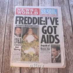 FREDDIE MERCURY News Of The World UK Newspaper 24th November 1991 (Queen)