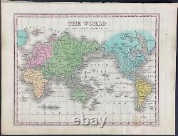 Finley Map of the World. 1825 A New General Atlas Engraving
