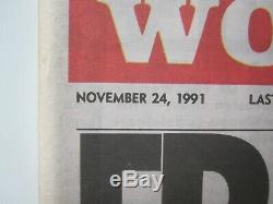 Freddie Mercury Queen I've Got Aids UK News Of The World Newspaper 24.11.1991