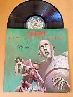 Freddie Mercury & Roger Taylor Autographed Queen News Of The World Record