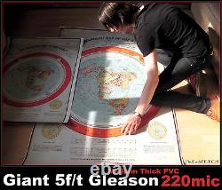 GIANT FLAT EARTH POSTER PRINT, Gleasons New Standard Map Of The World 1892 XXL