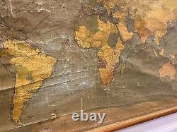 Giant Wall Hanging Vintage Philips New Commercial World Map of the World