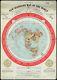Gleason's New Standard Map Of The World Flat Earth Circa 1892 24x36 Canvas