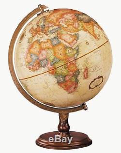 Globe of the World with Stand Antique Ocean Desktop Atlas 12-Inch Diameter New