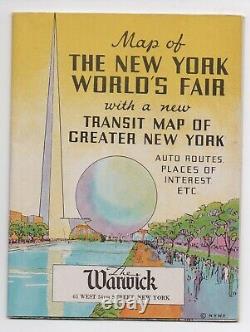 Great Large Folding Color Map of the New York World's Fair by Hammond 19 x 25