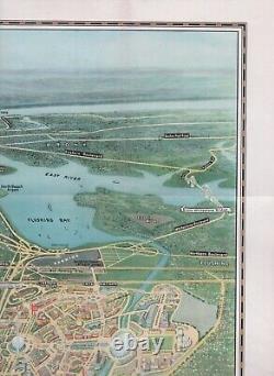 Great Large Folding Color Map of the New York World's Fair by Hammond 19 x 25