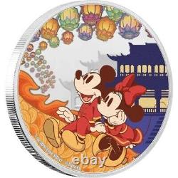 HAPPINESS DISNEY YEAR OF THE MOUSE MICKEY MOUSE SILVER PROOF 50MM 1oz COIN