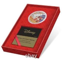 HAPPINESS DISNEY YEAR OF THE MOUSE MICKEY MOUSE SILVER PROOF 50MM 1oz COIN