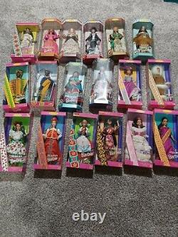 Huge Barbie Lot Dolls Of The World 18 New In Boxes