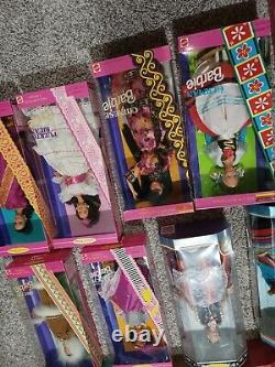 Huge Barbie Lot Dolls Of The World 18 New In Boxes