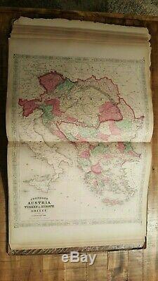 JOHNSON'S NEW ILLUSTRATED FAMILY ATLAS OF THE WORLD 1868 / Hand Colored Maps