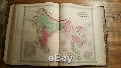 JOHNSON'S NEW ILLUSTRATED FAMILY ATLAS OF THE WORLD 1868 / Hand Colored Maps