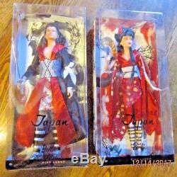 Japan Geisha Barbie + Samurai Ken Dolls Of The World Set NEW Mattel Pink Label