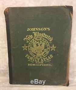 Johnson's New Illustrated Family Atlas of the World with Descriptions 1865